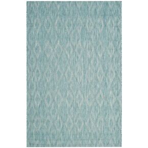 SAFAVIEH Courtyard Collection 2'7' x 5' Aqua CY8522 Indoor/ Outdoor Patio Backyard Mudroom Area Rug