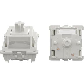 GATERON Smoothie White Switches for MX Mechanical Keyboard, 5-Pin/40gf/Linear/Dual-Stage Spring/Pre-lubed/RGB LED Switches(Smoothie White,90Pcs)