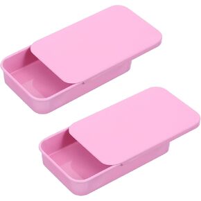 2Pack Dental Floss Portable Case, Dental Floss Dispenser, Refillable Glide Floss Storage Container Storage, Portable Travel Floss Box for Travel, Dates,Dinners and Hotels (Pink)