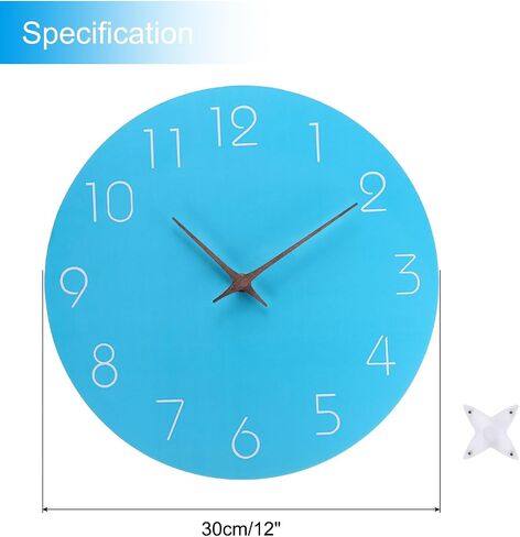 PATIKIL 12 Inch Wall Clock, Quartz Battery Operated Silent Non-Ticking Round Wall Clocks Decorative for Office Bedroom Living Room, White in Saudi Arabia