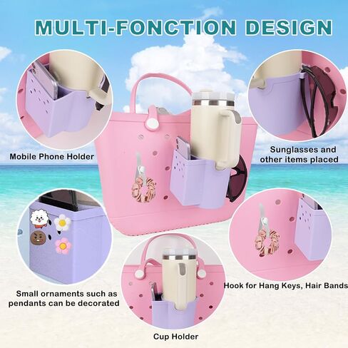 Bogg Bag Accessories, Bogg Bag Cup Holder, Phone Holder and Sunglasses Holder, Waterproof and Sandproof for Small Bogg Bag & XL Bogg Bag in Saudi Arabia