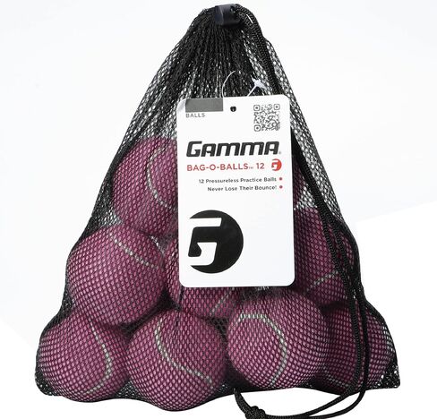 GAMMA Bag of Pressureless Tennis Balls - Sturdy & Reuseable Mesh Bag with Drawstring for Easy Transport - Bag-O-Balls (12-pack of balls, Orange) in Saudi Arabia