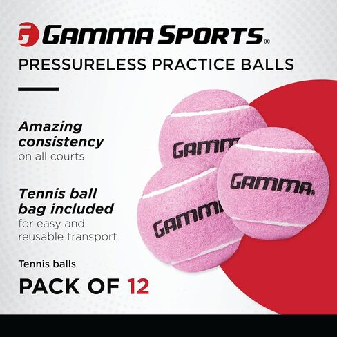 GAMMA Bag of Pressureless Tennis Balls - Sturdy & Reuseable Mesh Bag with Drawstring for Easy Transport - Bag-O-Balls (12-pack of balls, Orange) in Saudi Arabia