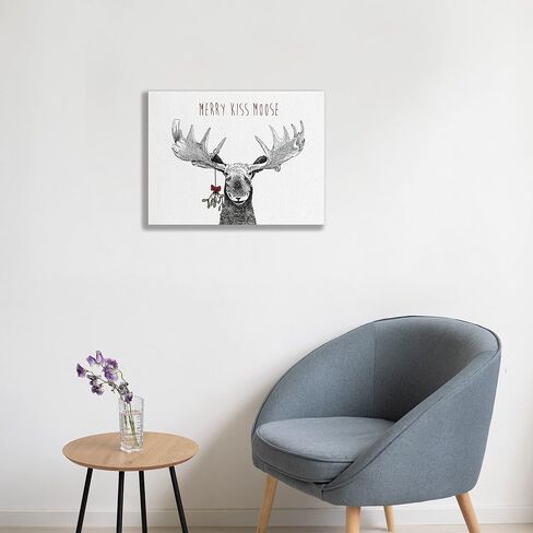 NEGIGA Moose Decor,Moose Pictures Wall Decor,Wall Art For Living Room 14X11 Inch,Christmas Wall Decorations Indoor,Moose Christmas Decorations 137 in Kuwait