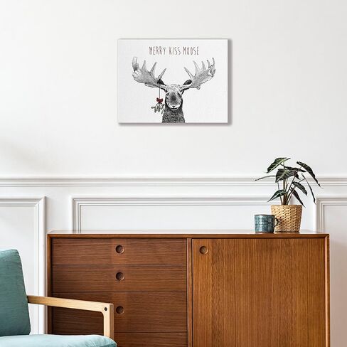 NEGIGA Moose Decor,Moose Pictures Wall Decor,Wall Art For Living Room 14X11 Inch,Christmas Wall Decorations Indoor,Moose Christmas Decorations 137 in Kuwait