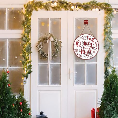 Baby's First Christmas Wood Hanging Sign for Door Wall Decorations, Baby's First Christmas Ornament 2024, My First Holiday Milestone Signs, Newborn Baby Keepsake Gifts in Saudi Arabia