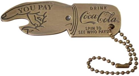 فتاحة زجاجات كوكا كولا ودوار من تابل كرافت مع سلسلة من الفولاذ المطلي بالنحاس مقاس 3.25 × 1.25 × .25 بوصة in Kuwait