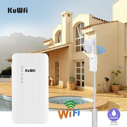 راوتر KuWFi مقاوم للماء خارجي 4G LTE CPE SIM بطاقة WiFi 150 ميجابت في الثانية CAT4 SIM LTE تعمل أجهزة التوجيه مع كاميرا IP أو تغطية WiFi خارجية مع هوائي 2 قطعة تعمل فقط مع وضع بطاقة SIM وليس للولايات المتحدة الأمريكية in Saudi Arabia