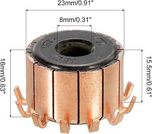 PATIKIL Electric Motor Commutator 12 Gear Teeth 8mm ID 23mm OD Copper for Motor Spare Parts in Saudi Arabia
