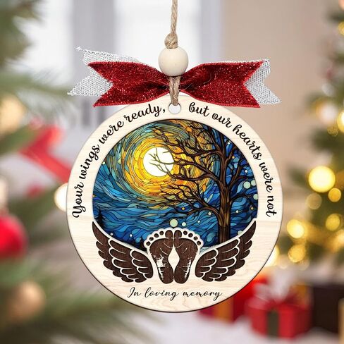 Baby Memorial Ornament, Infant Loss Ornament, Miscarriage Ornament, Baby Memorial Gift, Stillborn Baby Memorial Gifts, Angel Ornaments for Christmas Tree, Loss of Baby Sympathy Gifts for Mom/Dad (H50) in Saudi Arabia
