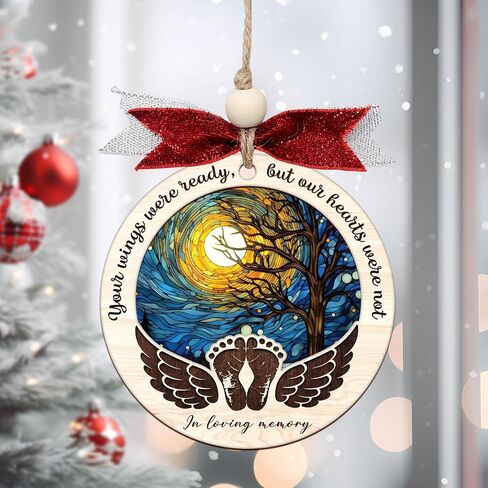 Baby Memorial Ornament, Infant Loss Ornament, Miscarriage Ornament, Baby Memorial Gift, Stillborn Baby Memorial Gifts, Angel Ornaments for Christmas Tree, Loss of Baby Sympathy Gifts for Mom/Dad (H50) in Saudi Arabia