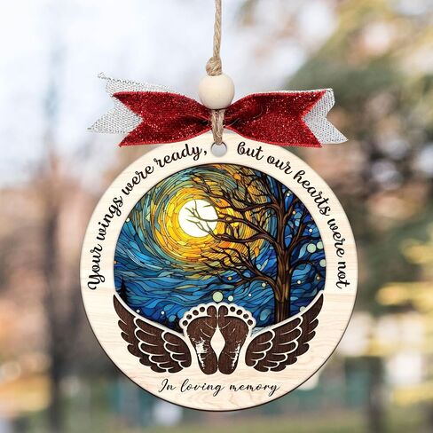 Baby Memorial Ornament, Infant Loss Ornament, Miscarriage Ornament, Baby Memorial Gift, Stillborn Baby Memorial Gifts, Angel Ornaments for Christmas Tree, Loss of Baby Sympathy Gifts for Mom/Dad (H50) in Saudi Arabia