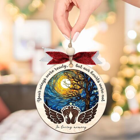 Baby Memorial Ornament, Infant Loss Ornament, Miscarriage Ornament, Baby Memorial Gift, Stillborn Baby Memorial Gifts, Angel Ornaments for Christmas Tree, Loss of Baby Sympathy Gifts for Mom/Dad (H50) in Saudi Arabia