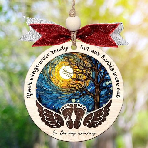 Baby Memorial Ornament, Infant Loss Ornament, Miscarriage Ornament, Baby Memorial Gift, Stillborn Baby Memorial Gifts, Angel Ornaments for Christmas Tree, Loss of Baby Sympathy Gifts for Mom/Dad (H50) in Saudi Arabia