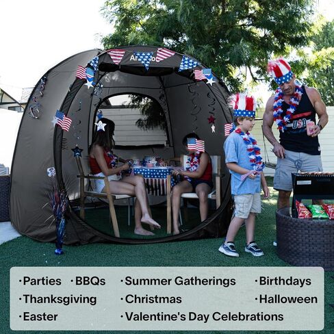 Alvantor 10' x 10' Hexagon Pop Up Sun Shade Canopy - Ventilated Mesh Walls, Perfect for Camping, Beach, Events, and Outdoor Party Decorations, All-Season Shelter (Not Waterproof) in Saudi Arabia