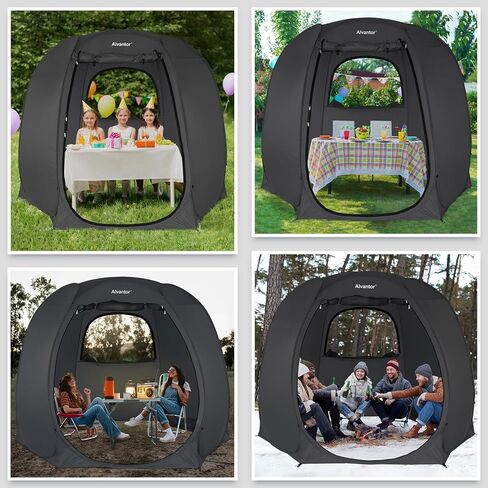Alvantor 10' x 10' Hexagon Pop Up Sun Shade Canopy - Ventilated Mesh Walls, Perfect for Camping, Beach, Events, and Outdoor Party Decorations, All-Season Shelter (Not Waterproof) in Saudi Arabia