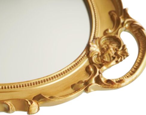 14.5 x 10 Inchs Vintage Mirrors for Wall Decor,Oval Mirror Wall Mirror Gold Mirror Perfumes Mirror Cosmetics Display Mirror Tray (Gold) in Saudi Arabia