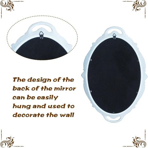 14.5 x 10 Inchs Vintage Mirrors for Wall Decor,Oval Mirror Wall Mirror Gold Mirror Perfumes Mirror Cosmetics Display Mirror Tray (Gold) in Saudi Arabia