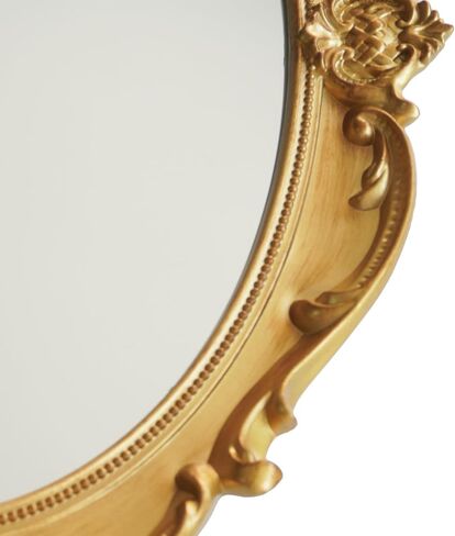14.5 x 10 Inchs Vintage Mirrors for Wall Decor,Oval Mirror Wall Mirror Gold Mirror Perfumes Mirror Cosmetics Display Mirror Tray (Gold) in Saudi Arabia