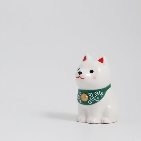 Hand-Painted Ceramic Shiba Inu Figurine - 2.9 Inch Cute Dog Statue with Cushion for Desk or Kitchen Decor, Ideal Gift for Dog Lovers, Japanese Pottery Ornament (White Shiba) in Saudi Arabia
