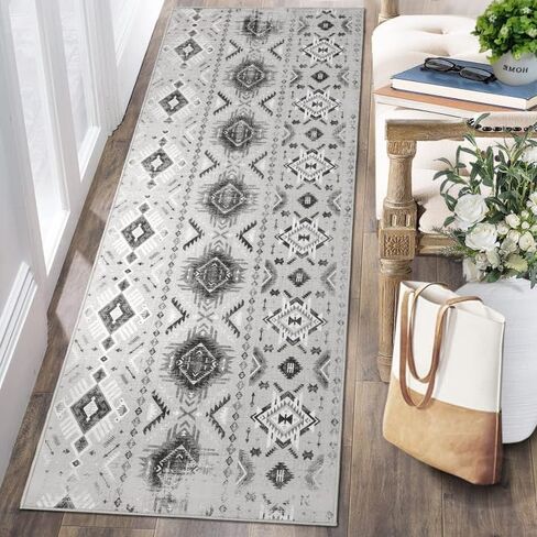 سجادة منطقة COZYLOOM مقاس 8 × 10 صناديق حديثة سجادة كبيرة غير قابلة للانزلاق سجادة منخفضة الوبر رفيعة للغاية وغطاء للأرضية الداخلية سجادة قابلة للغسل لغرفة المعيشة وغرفة الطعام، رمادي داكن in Kuwait
