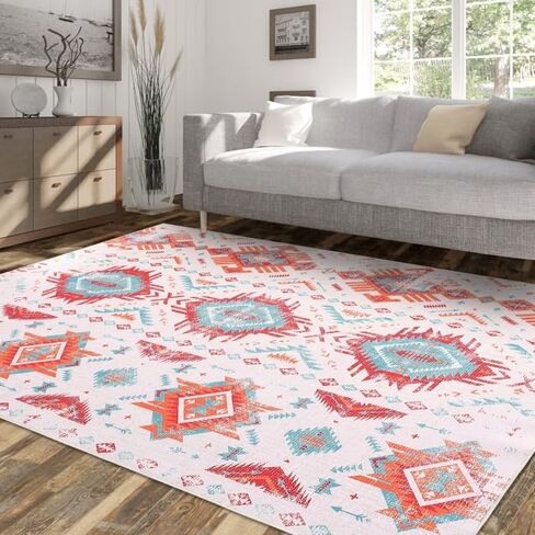 سجادة منطقة COZYLOOM مقاس 8 × 10 صناديق حديثة سجادة كبيرة غير قابلة للانزلاق سجادة منخفضة الوبر رفيعة للغاية وغطاء للأرضية الداخلية سجادة قابلة للغسل لغرفة المعيشة وغرفة الطعام، رمادي داكن in Kuwait