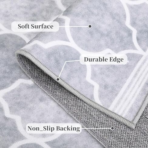 COZYLOOM Area Rug 8x10 Modern Boxes Large Rug Non Slip Low Pile Rug Ultra Thin Indoor Floor Cover Throw Rug Washable Carpet for Living Room Dining Room, Dark Grey in Kuwait