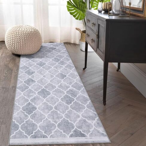 COZYLOOM Area Rug 8x10 Modern Boxes Large Rug Non Slip Low Pile Rug Ultra Thin Indoor Floor Cover Throw Rug Washable Carpet for Living Room Dining Room, Dark Grey in Kuwait