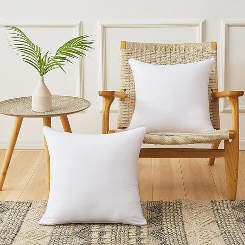 Qeils 18 x 18 Pillow Inserts Set of 2 White Throw Pillow Inserts with Soft Polyester Cover - Rectangle Square Interior Sofa Pillow Inserts Decorative Pillow Insert White Couch Pillow in Saudi Arabia