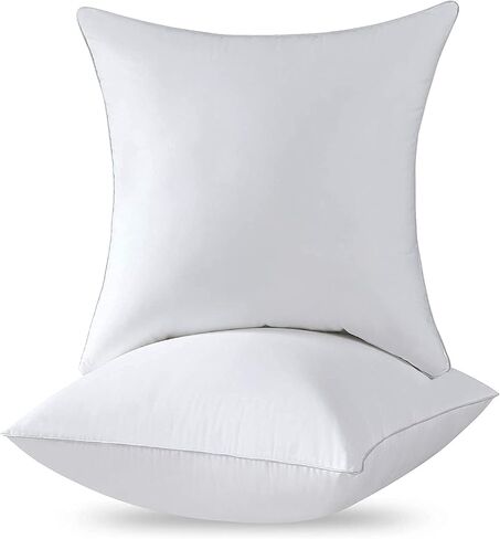 Qeils 18 x 18 Pillow Inserts Set of 2 White Throw Pillow Inserts with Soft Polyester Cover - Rectangle Square Interior Sofa Pillow Inserts Decorative Pillow Insert White Couch Pillow in Saudi Arabia