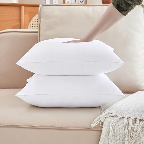 Qeils 18 x 18 Pillow Inserts Set of 2 White Throw Pillow Inserts with Soft Polyester Cover - Rectangle Square Interior Sofa Pillow Inserts Decorative Pillow Insert White Couch Pillow in Saudi Arabia