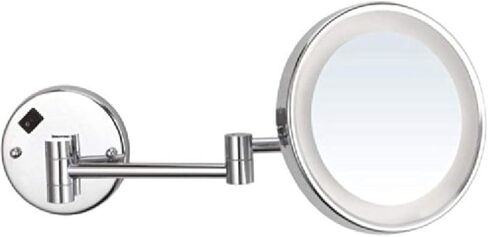 Nameeks AR7703-CR-5x مرآة مكياج دائرية جليمر مثبتة على الحائط بتكبير 5x مع LED، كروم in Saudi Arabia