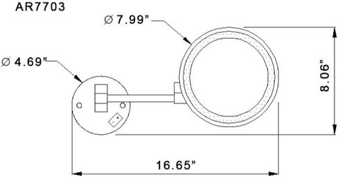 Nameeks AR7703-CR-5x مرآة مكياج دائرية جليمر مثبتة على الحائط بتكبير 5x مع LED، كروم in Saudi Arabia