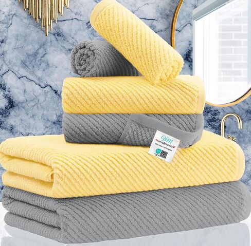 Pink Towels - 100% Cotton, Soft, Quick Dry, Lightweight, Towel Set of 6, 2 Large Bath 30" x 56", 2 Hand 18" x 28", 2 Washcloths 13" x 13", Pink Towels Bathroom Sets, Luxury Towel Gift Set in Saudi Arabia