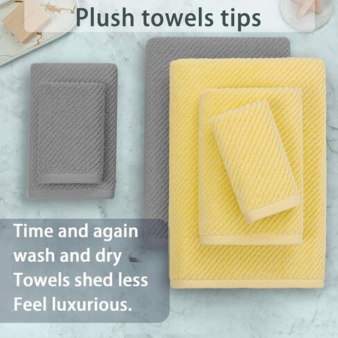 Pink Towels - 100% Cotton, Soft, Quick Dry, Lightweight, Towel Set of 6, 2 Large Bath 30" x 56", 2 Hand 18" x 28", 2 Washcloths 13" x 13", Pink Towels Bathroom Sets, Luxury Towel Gift Set in Saudi Arabia