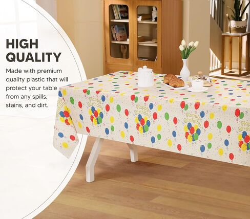 Utopia Kitchen Plastic Table Cloth Disposable (12 Pack - 54x108 Inch) White Rectangle Tablecloth Waterproof Stain Resistant Party Table Cover in Kuwait