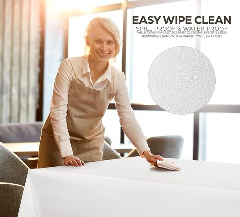 Utopia Kitchen Plastic Table Cloth Disposable (12 Pack - 54x108 Inch) White Rectangle Tablecloth Waterproof Stain Resistant Party Table Cover in Kuwait