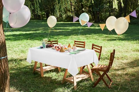 Utopia Kitchen Plastic Table Cloth Disposable (12 Pack - 54x108 Inch) White Rectangle Tablecloth Waterproof Stain Resistant Party Table Cover in Kuwait
