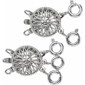 2pcs Necklace Layering Clasps,Gold Necklace Stacker Clasp,Separator for Stackable Necklaces and Chains,Keep Necklaces from Tangling