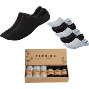 Moodligo Premium Cotton Men Socks | Low Cut No Show Socks (6-9)| Multipack 6 Pairs | with Hardcase Box | Super Soft | Unisex