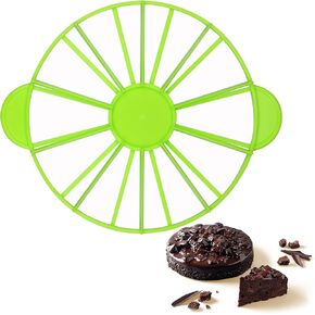 Cake Portion Marker, 10 or 12 Slices Baking Tool Green Cake Cutter Leveler Adjustable Works for Cakes Up To 16-Inches Diameter (Orange)