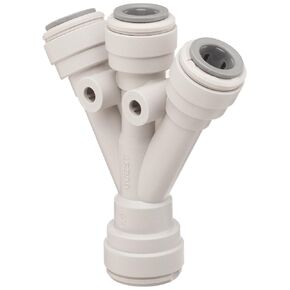 John Guest Acetal Copolymer Tube Fitting, Three Way Divider, 1/2" Inlet x 3/8" Outlet Tube OD (Pack of 10)