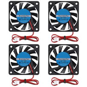 DIANN 4pcs 6010 3D Printer DC 24V Brushless Blower Cooling Fan Turbine Turbo 6010 Sleeve Bearing Brushless Cooling Fan
