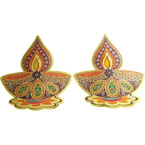 Diya Stickers for Deepawali Decoration, 2 Packs, 5.25 x 4.25 in