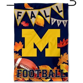 College Flags & Banners Co. Michigan Team University Wolverines Fall Leaves Football Season Garden Yard Flag