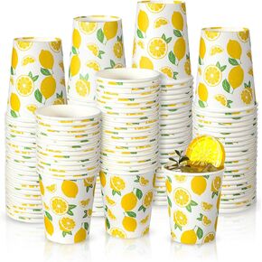 TecUnite 100 Pcs Fall Thanksgiving Disposable Pumpkin Cups 9oz Disposable Paper Cups Orange Drinking Cups for Cold Hot Beverage Autumn Harvest Pumpkin Party Supplies Decorations