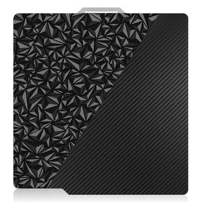 Double Sided Textured PEO PET Build Plate - for Bambu Lab X1/X1C/X1E/P1P/P1S/A1, Smooth Diamond PEO+Carbon Fiber PET Spring Steel Sheet Plate（257x257mm）