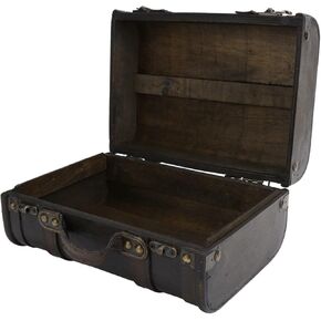 Vintage Wood Suitcases, Retro Box Wooden Large Capacity Storage Trunk Studio Decoration Window Display Photography Props Suitcase Old-Fashioned Antique Box