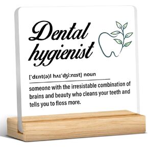 Dental Hygienist Gift for Women Men, Gifts for Dental Hygienist, Dental Hygienist Definition Acrylic Desk Sign Decor