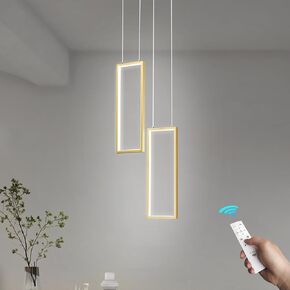 Modern Kitchen Island Dimmable Pendant Light Fixture Gold 144W LED Pendant Lights 8 Rings Rectangular Chandelier Staircase Large Chandelier Lobby Living Room Foyer High Ceiling Chandeliers in Kuwait